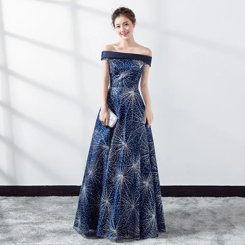 Ladybeauty 2019 темно синее роскошное атласное кружевное цветочное длинное вечернее