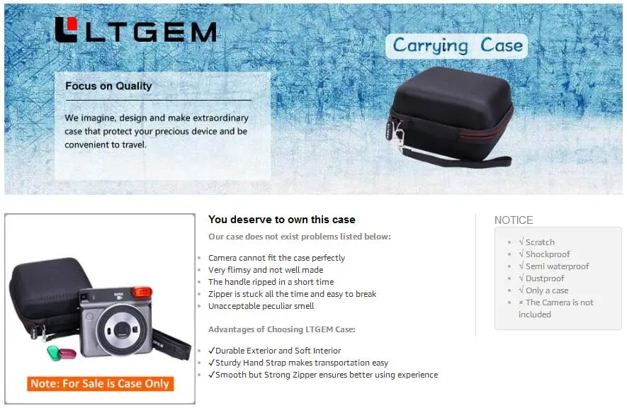 Жесткий чехол для путешествий LTGEM EVA Подходит для Fujifilm Instax Square SQ6-фотокамера моментальной печати