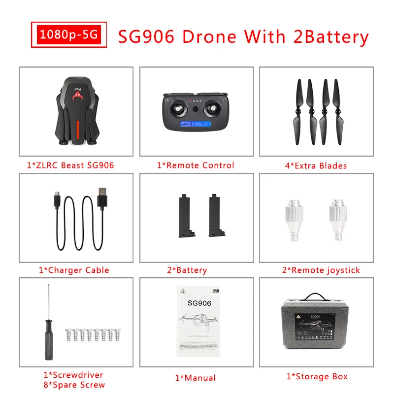 black 2 battery ZLRC Beast SG906 5G Wifi gps FPV Дрон с камерой 4K Режим высокой фиксации с сумочкой Радиоуправляемый квадрокоптер Дрон RTF - Цвет: black 2 battery