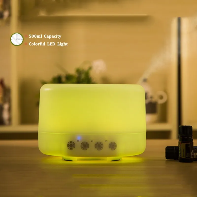 

Household 500ML Portable Cool-Mist Air Humidifier Ultrasonic Aromatherapy Essential Oil Diffuser With 7 Colors Changing LED