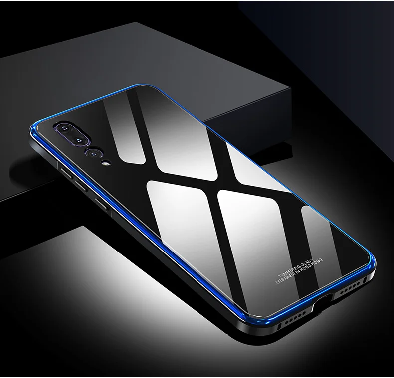 Для huawei P20 чехол P20 Pro металл+ Чехлы с закаленным стеклом Vpower чехол Цветная гладкая задняя защитная крышка P 20 Pro металлический корпус
