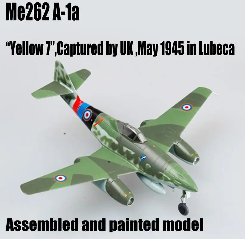 WW2 Немецкий Me 262 A 1a желтый 7 Великобритания захватили самолет без литья под