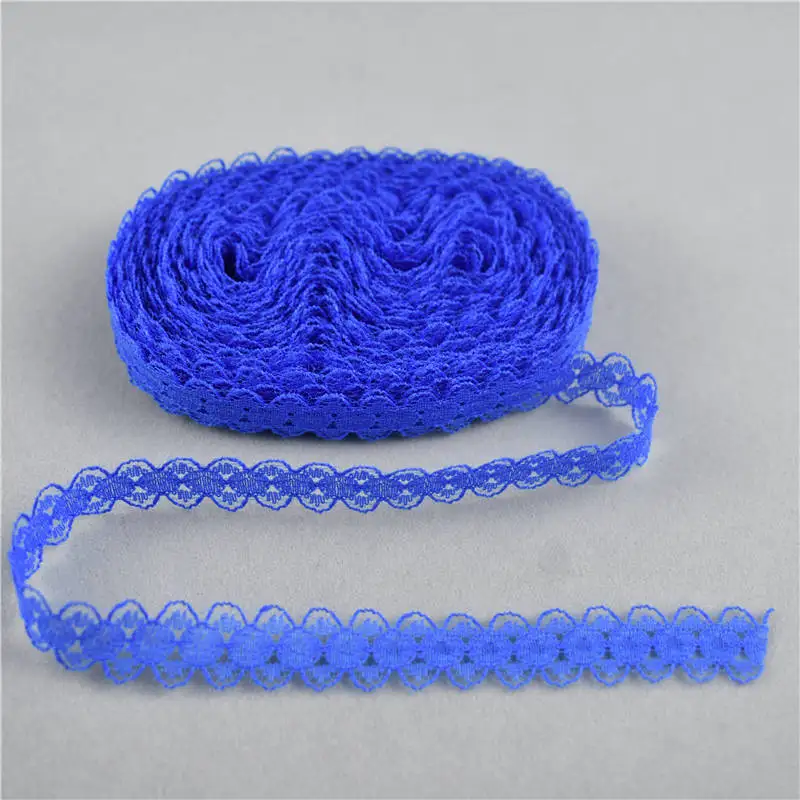 Royal Blue 5 штук 10 ярдов красивой кружевной ленты 14 мм африканская кружевная ткань DIY вышитая чистая кружевная отделка для шитья украшения - Цвет: Royal Blue