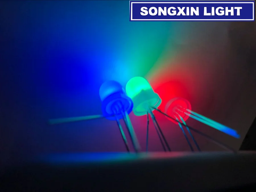 50 шт./лот 8 мм/F8 4pin красный зеленый синий RGB рассеянный общий анод/катод