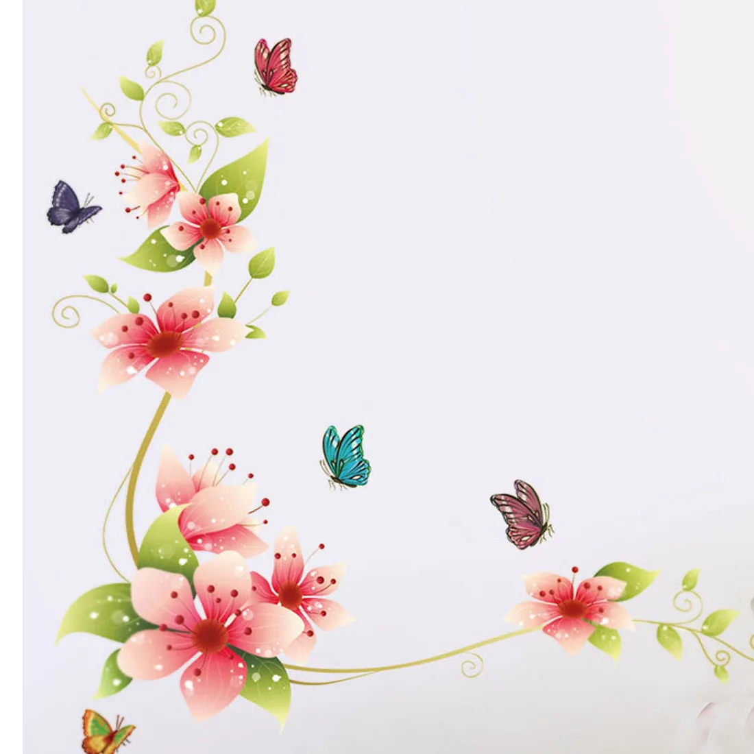 Наклейки на стену в виде цветка бабочки для гостиной спальни украшения украшение