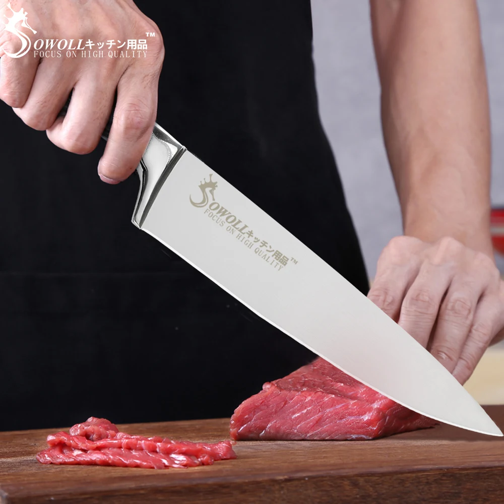 SOWOLL кухонный нож из нержавеющей стали 8 дюймов шеф-повара Профессиональный
