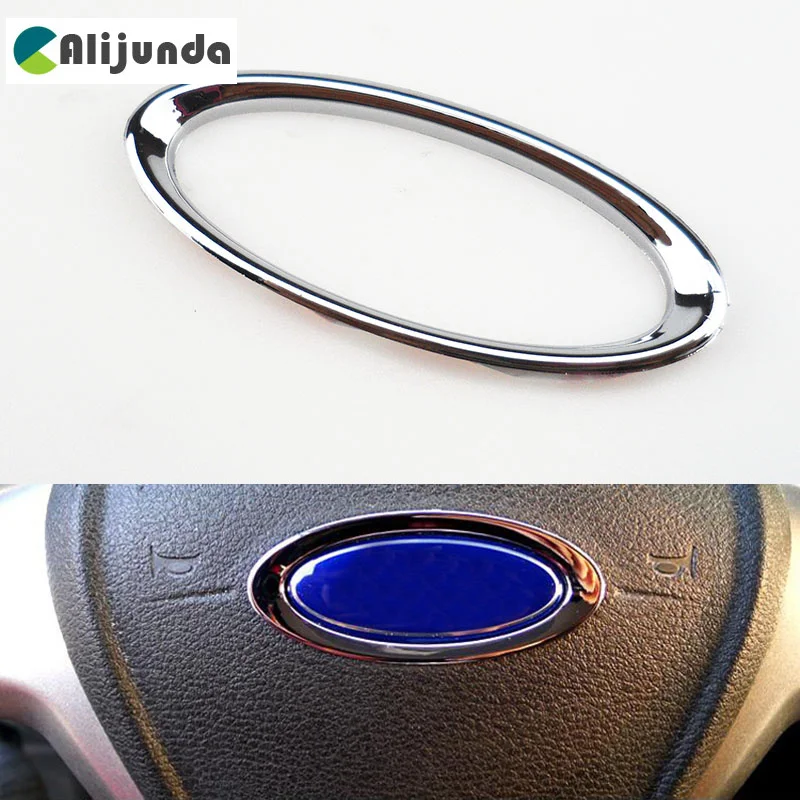 Хромированная накладка на руль кольцо с логотипом для Ford Focus 2 3 MK2 MK3 MK4Kuga Fiesta Ecosport