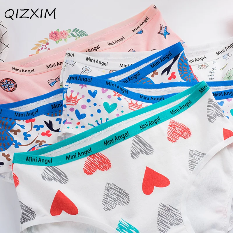 Женские хлопковые трусики QIZXIM новое нижнее белье с принтом из мультфильма
