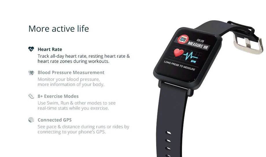 Смарт-часы M28 IP68 Водонепроницаемый Bluetooth сердечного ритма крови Давление Smartwatch