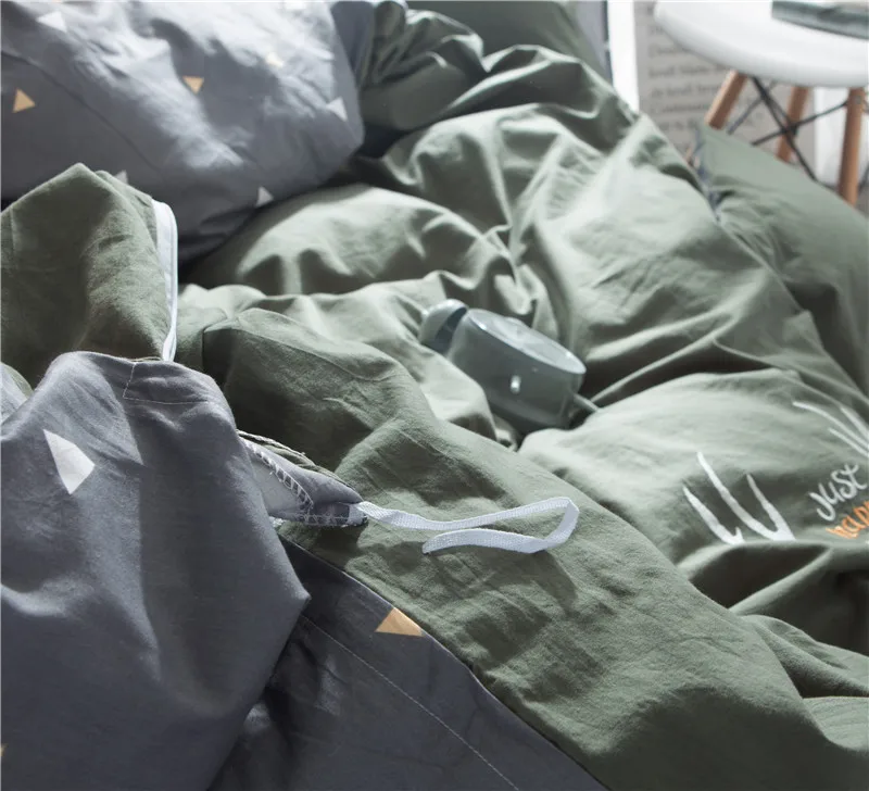 Синий серый 100% хлопок мягкие детские взрослые наборы постельных принадлежностей