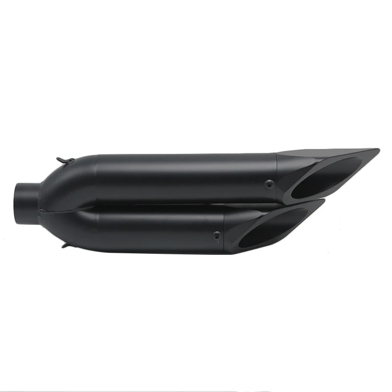 Alconstar- 51mm Left Hand Double Holes Tube Motorcycle Exhaust Pipe Muffler MT07 Z800 NINJIA250 CBR300 ZX6R BN600 Dit Pit Bike