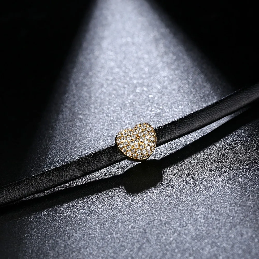 LUOTEEMI новый дизайн Цирконий Micro Pave комплект с рисунком сердца и колье для женщин в