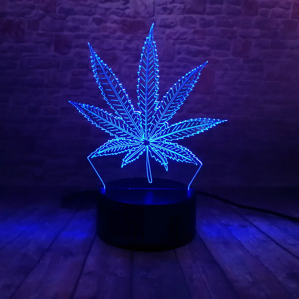 Красивая 3D иллюзия Светодиодная лампа с Кленовым листом форма ночника как друзья