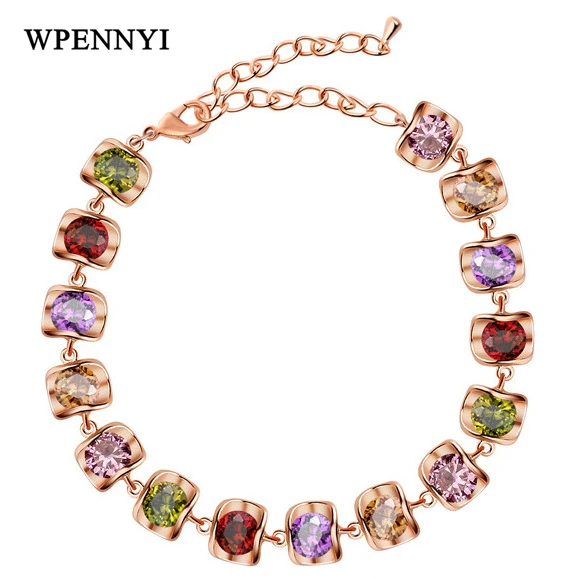 Розовое золото цвет 15 шт разноцветный циркониевый счастливый нить сладкие