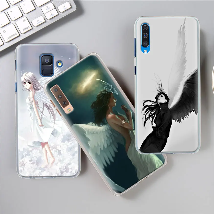 Крыло ангела для девочек чехол КРЫШКА ДЛЯ samsung Galaxy A30 A40 A50 A70 A6 A8 плюс A7 A9 M30 чехол для телефона Coque