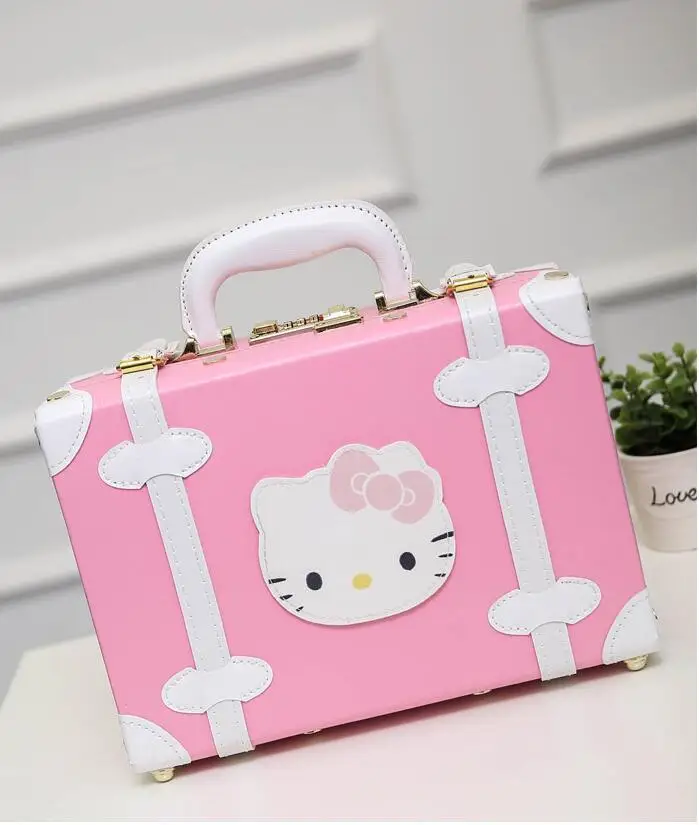 Корейская версия Многофункциональный hello Kitty портативный pu чемодан сладкие розовые модные косметички маленькие женские сумки