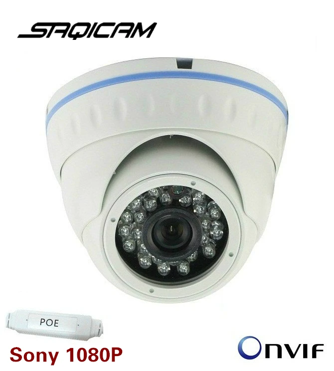 Saqicam 2.0MP 1080P Onvif POE наружная/Внутренняя сетевая Мини купольная камера 20 м IR цифровая