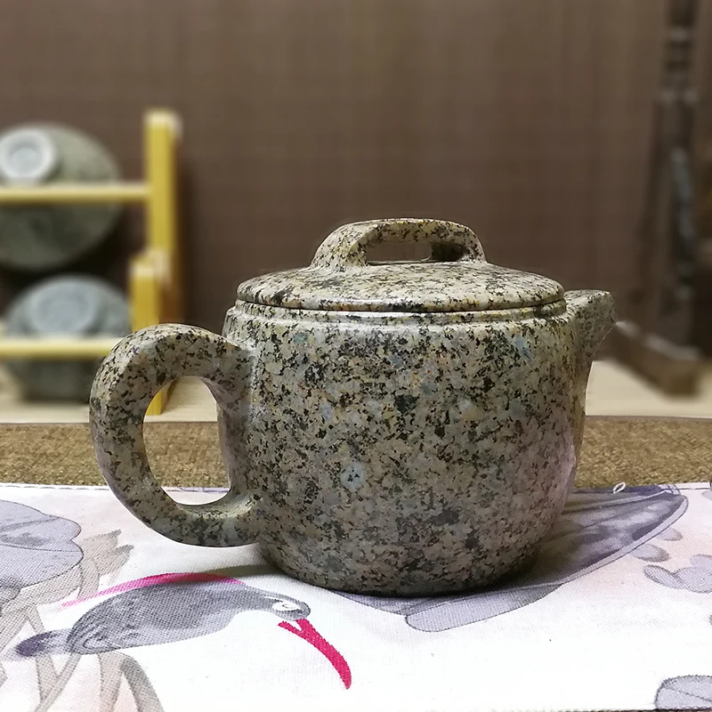 240cc Natural Medical Stone Teapot Handmade Chinese Health Care Kung Fu Tea Set Longevity Han Wa Pot Creative Vintage Home Decor | Дом и сад