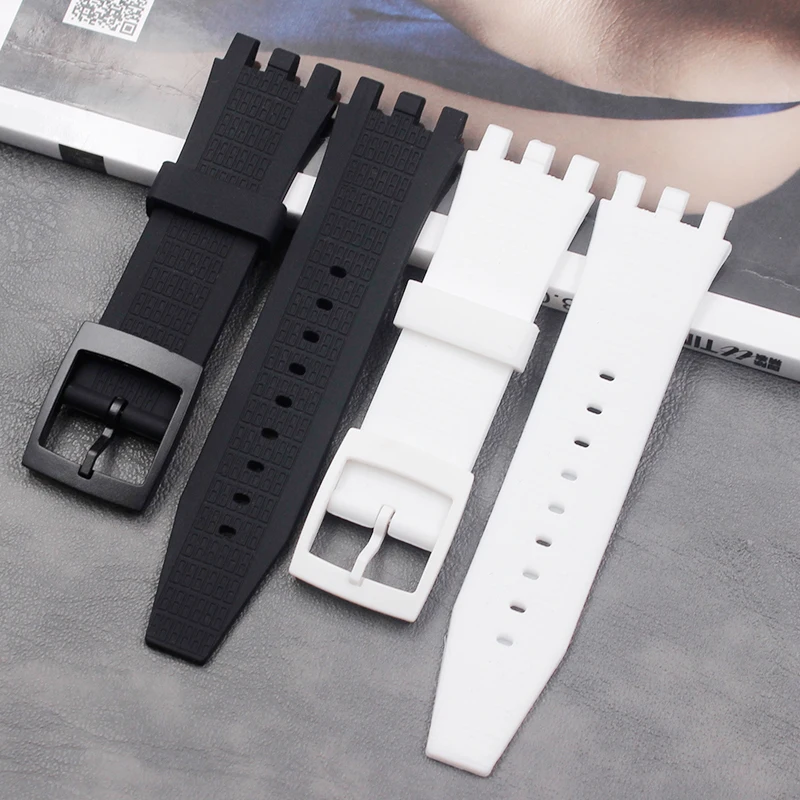 Силиконовый ремешок, мужские часы, аксессуары для Swatch VGK403 SVGK406SVGK409 402, женские спортивные водонепроницаемые резиновые пряжки