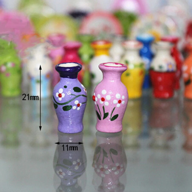 

1Pc DIY Handmade Doll Ceramic Ornament Decora Vase Dollhouse Miniatures 1:12 Mini House Kitchen Ceramic Pot