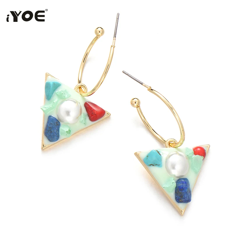 Женские серьги ракушки IYOE Boho круглые в форме сердца золотые винтажные летние с