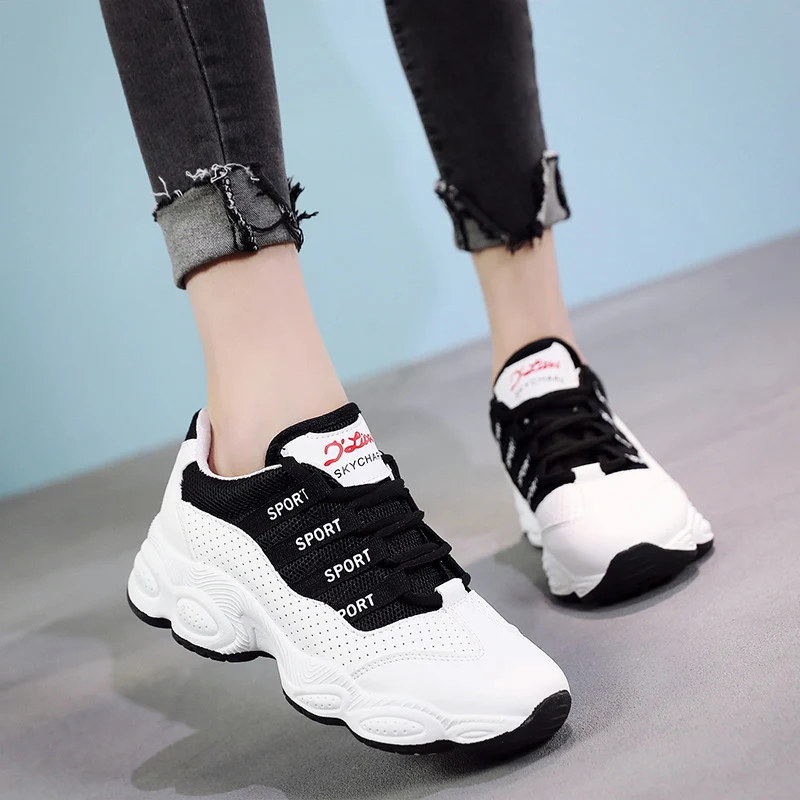 Дышащая женская обувь на платформе женские кроссовки летние массивные Zapatos De Mujer