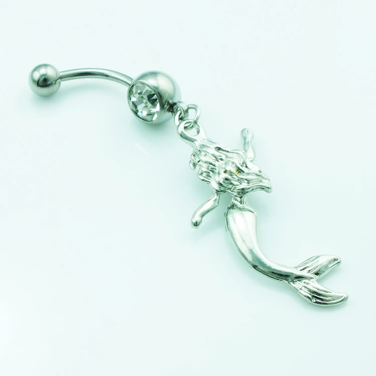 Женское кольцо для пупка с серебряным покрытием|steel nickel|steel charmjewelry pack |