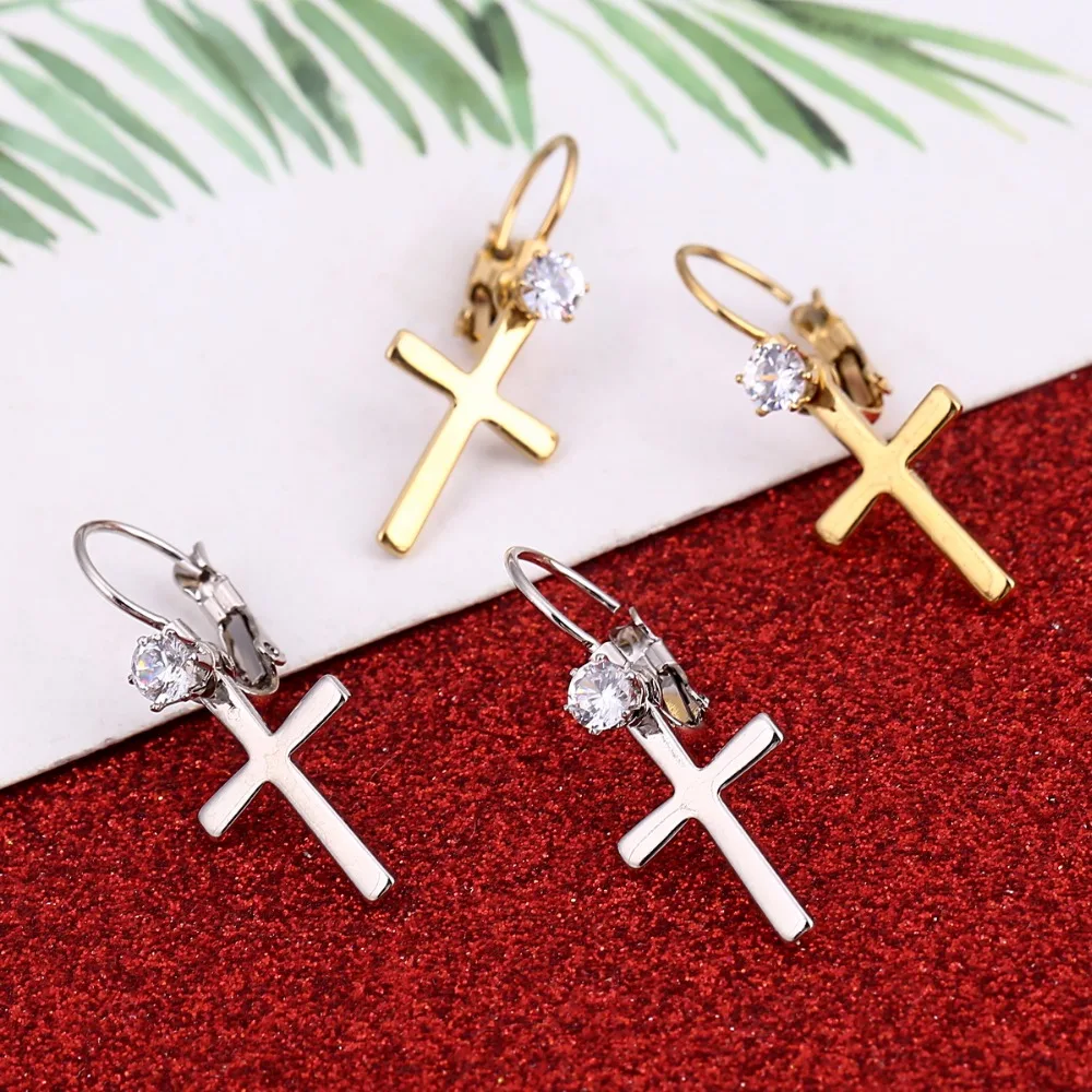 Маленький крестик женские серьги девушка религиозная Подвеска &quotИисус&quot