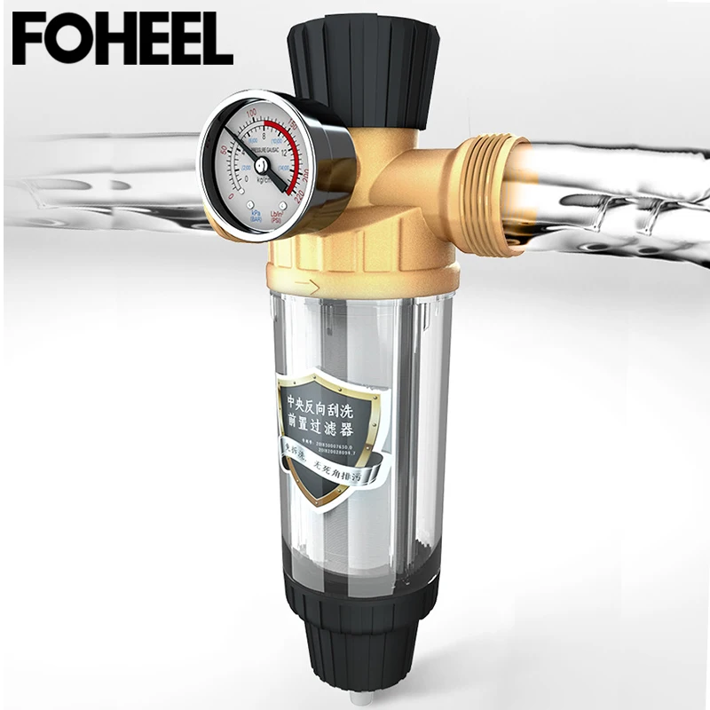 FOHEEL центральный фильтр предварительной очистки воды системы латунный антиоксидантный Материал 40 микрон сетка из нержавеющей стали prefiltro
