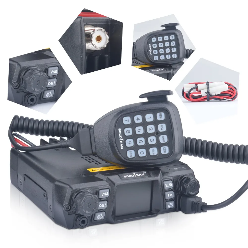 SOCOTRAN 200CH двухдиапазонный 75 Вт/55 Вт автомобильное радио VHF 136 174 МГц UHF 400 480 2 полосное
