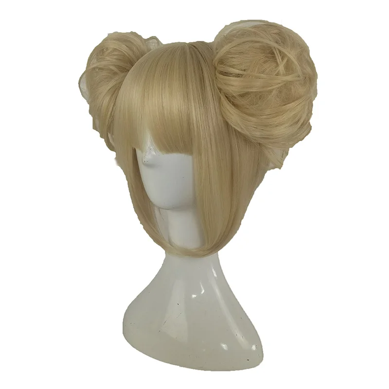 HAIRJOY женский розовый косплей парик средней длины Термостойкое синтетическое волокно с 2 съемными волнистыми конским хвостом