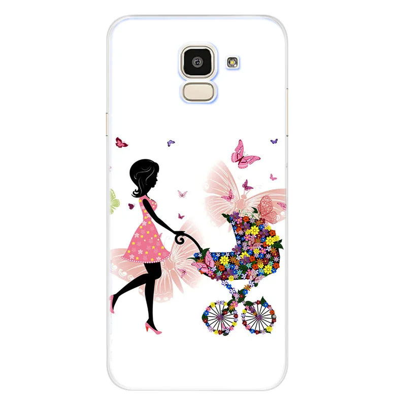Case For Samsung Galaxy A30 A50 J1 J3 J4 J5 J6 J7 A3 A5 A7 A8 2016 2017 2018 Soft TPU Silicone Flower girl Cover D062 |