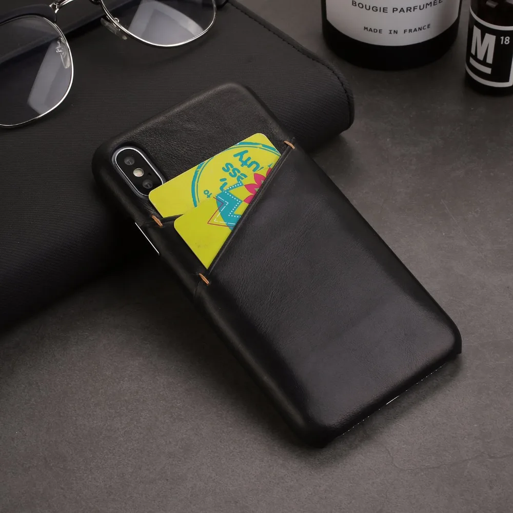 Для iphone Xs Чехол кожаный держатель карты Ультра Тонкий Натуральная кожа