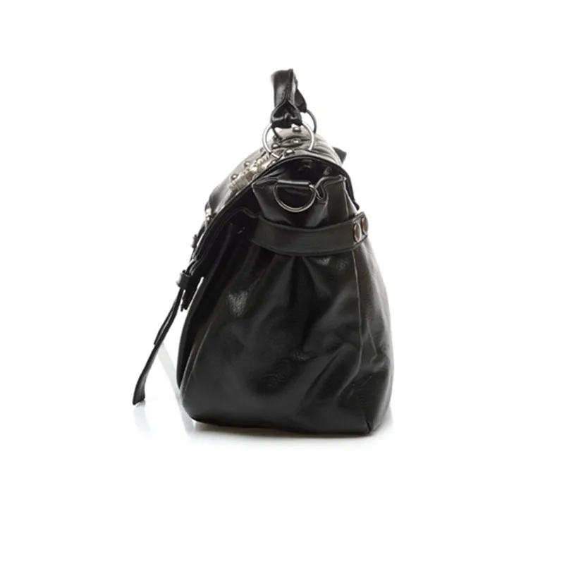 Новый 2017 Большие Женщины Кожаные Европейские Дизайнерские Сумки Заклепки На