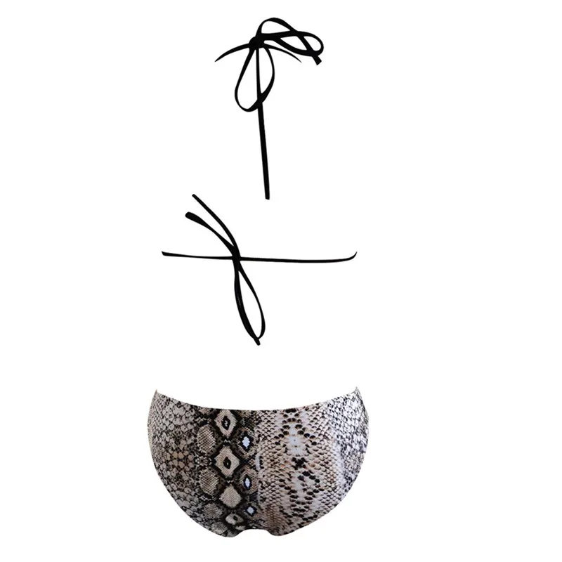Женский купальник со шнуровкой и градиентным принтом змеиной кожи летний бикини