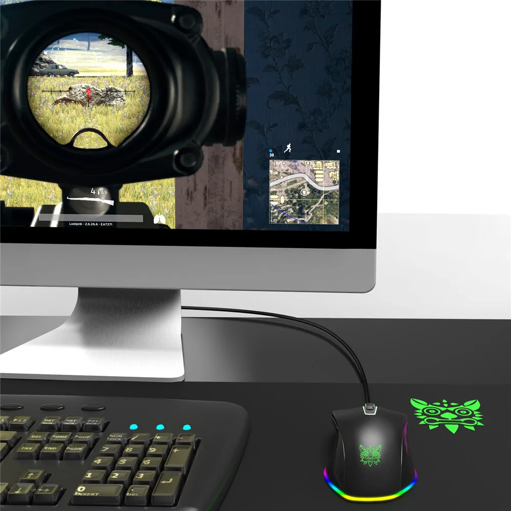 ONIKUMA CW60 8000 dpi Проводная игровая мышь Мыши 6 кнопок дизайн дышащий светодиодный цвет для геймера PC MAC