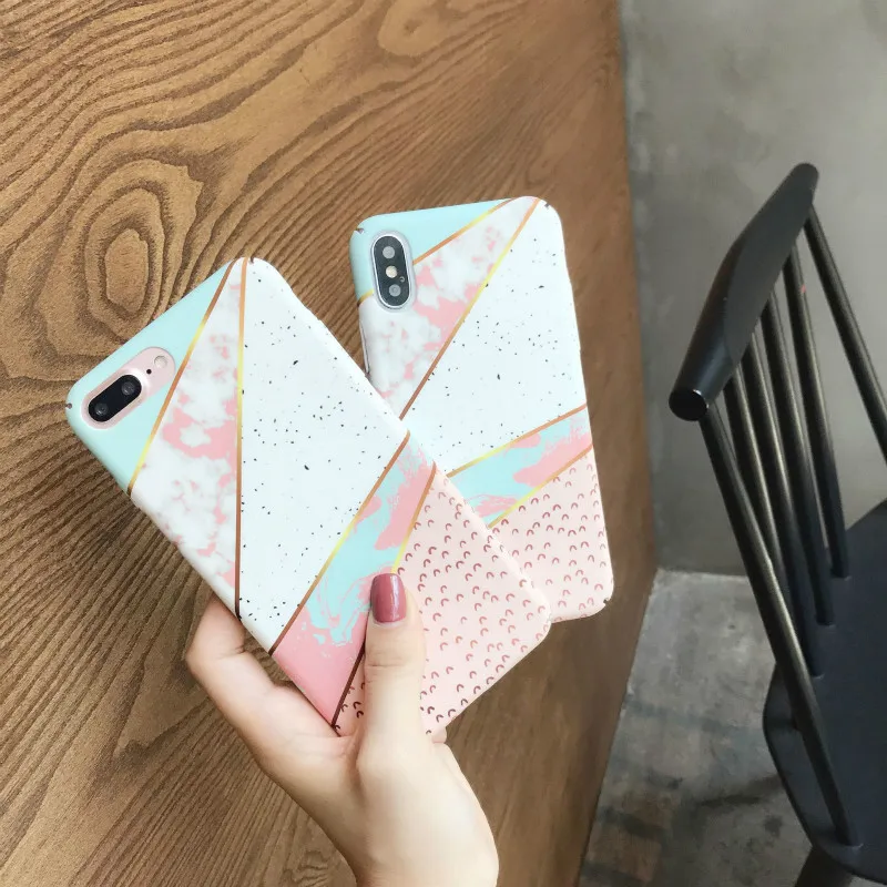 POBLU для iphone X Модный чехол телефона карамельного цвета с мрамором 6S 7 8 Plus Забавный