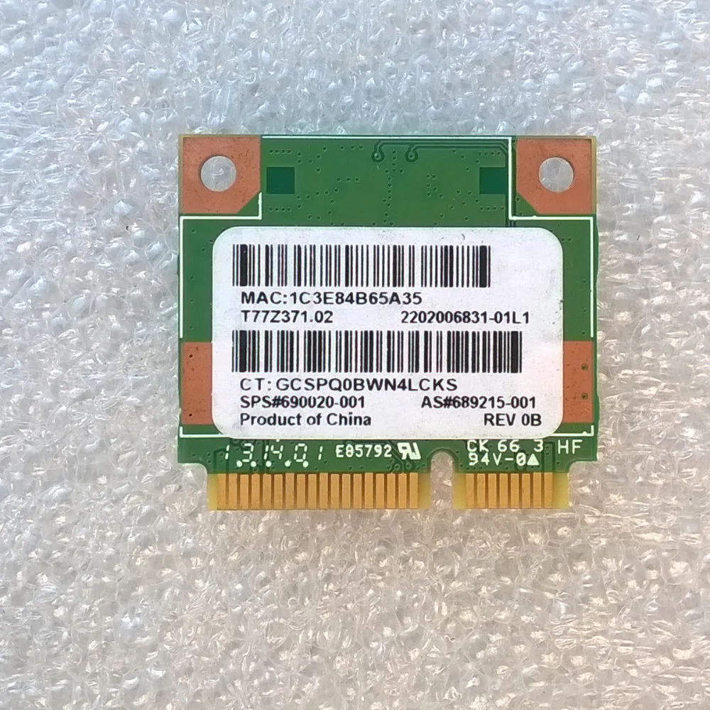 Комбинированный адаптер Ralink RT3290 802.11b/g/n 1x1 Wi Fi и Bluetooth 4 0 для серии Pavilion 14 15 sps 690020