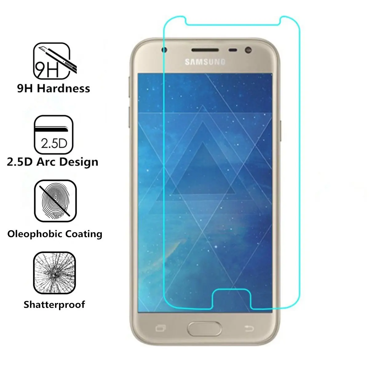 Премиум HD закаленное стекло для Samsung Galaxy J3 J5 J7 Pro 2017 ЕС Duos передний ЖК экран