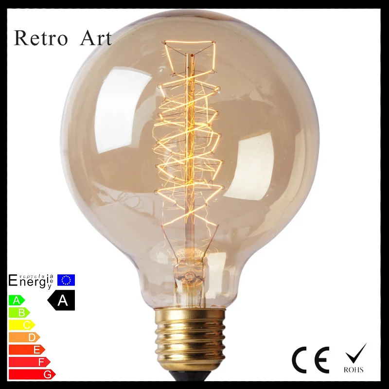G95 спиральная антикварная лампочка эдисона 40 Вт винтажная 220 в E27|edison bulb|edison bulb