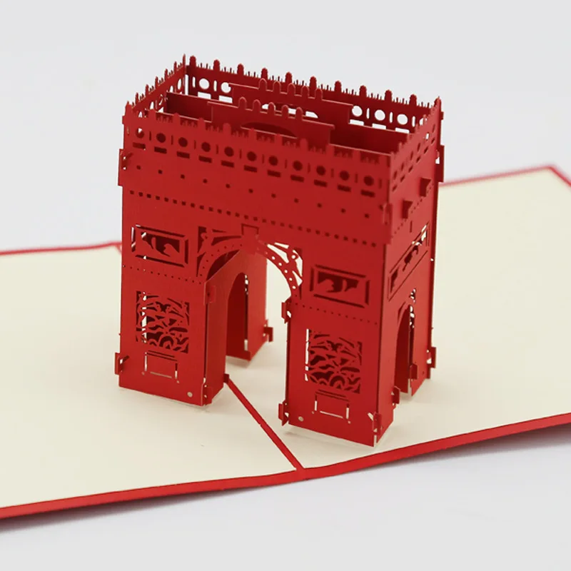 triumphal arch Нотр-Дам де Пари миниатюры день рождения 3D карты Карта мира аттракционы деловые приглашения карты мальчик подарки туристическая открытка - Цвет: triumphal arch