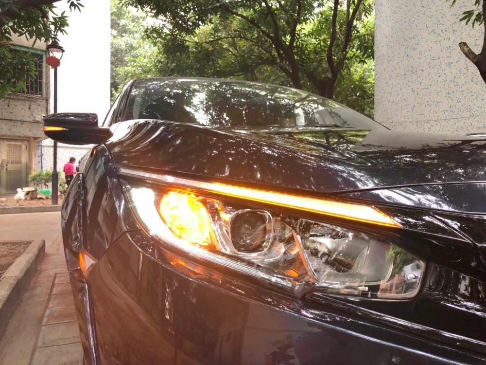 Свет лоб автомобиля светодиодный DRL Габаритные огни аксессуары тумана Лампа отверстие для Honda Civic 10th фар Крышка