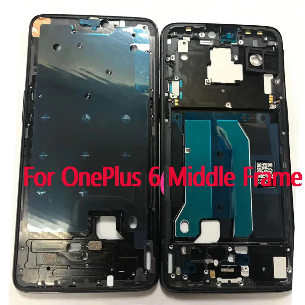 Матовая черная/яркая черная средняя рамка для One Plus 6 Передняя ЖК-рамка Шасси Oneplus