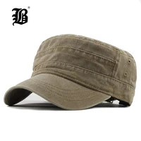 flb 2019 classic vintage flat top mens washed caps and hat adjustable fitted thicker cap winter warm military hats for menf314