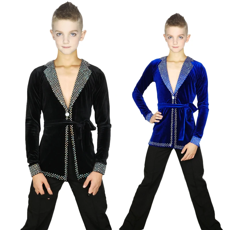 Топ для латинских танцев бархатная нейлоновая рубашка с длинными рукавами и