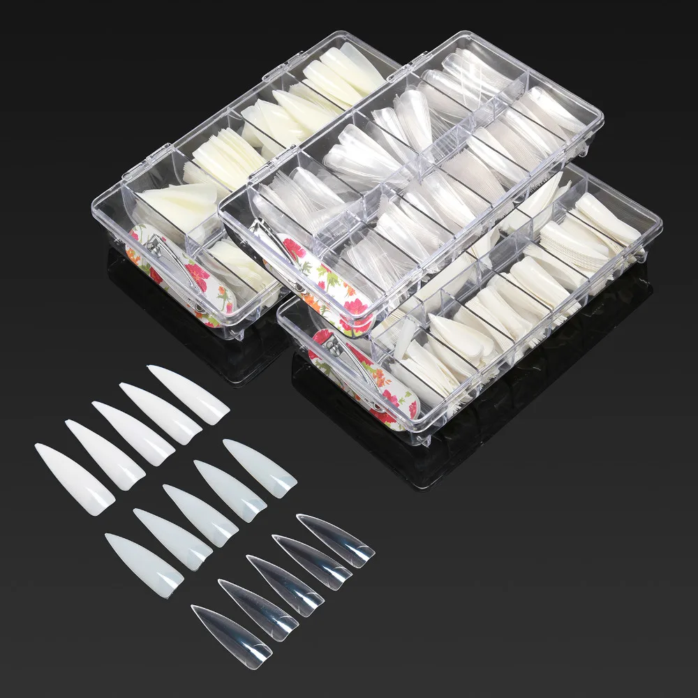 Длинные острые ногти стилеты 500 шт. накладные акриловый салонный набор для