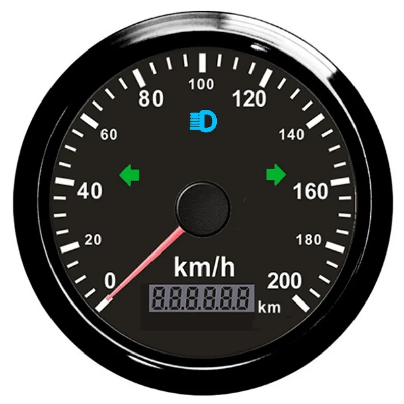 BN Универсальный gps Спидометр 0-200 км/ч для автомобиля мотоцикла общий пробег регулируемый 3 3/" 9-32 В с подсветкой - Цвет: BN