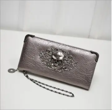 Женский кошелек клатч из искусственной кожи на молнии длинный закрытый с цветком