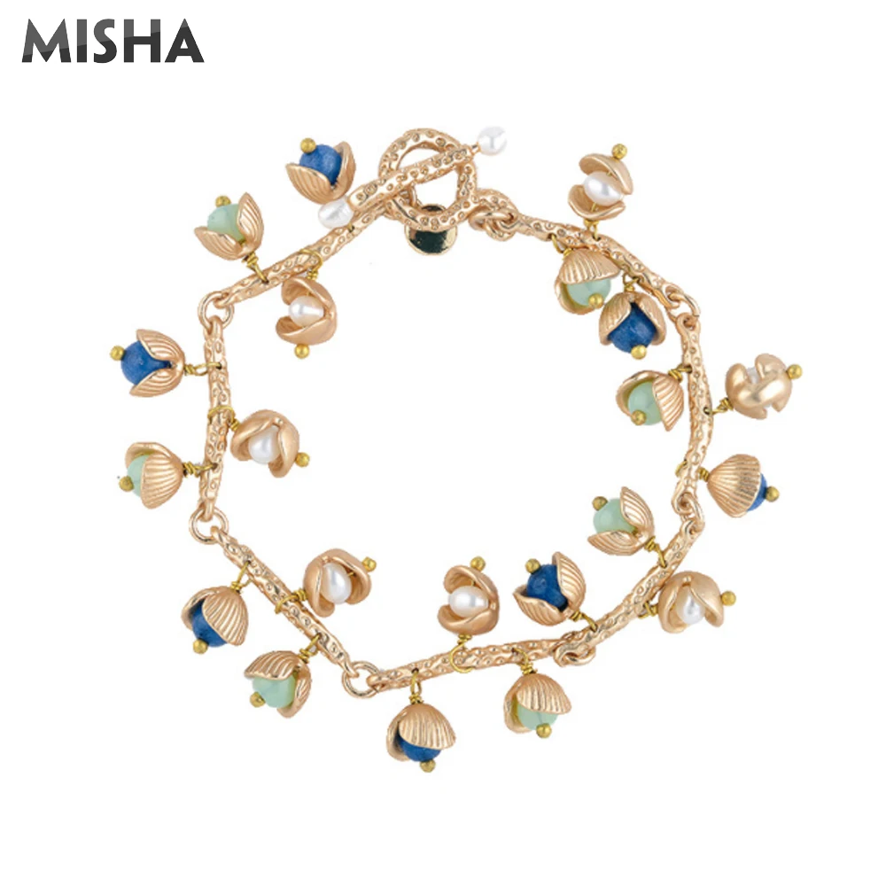 MISHA модный браслет с натуральным жемчугом Ювелирные изделия для женщин браслеты
