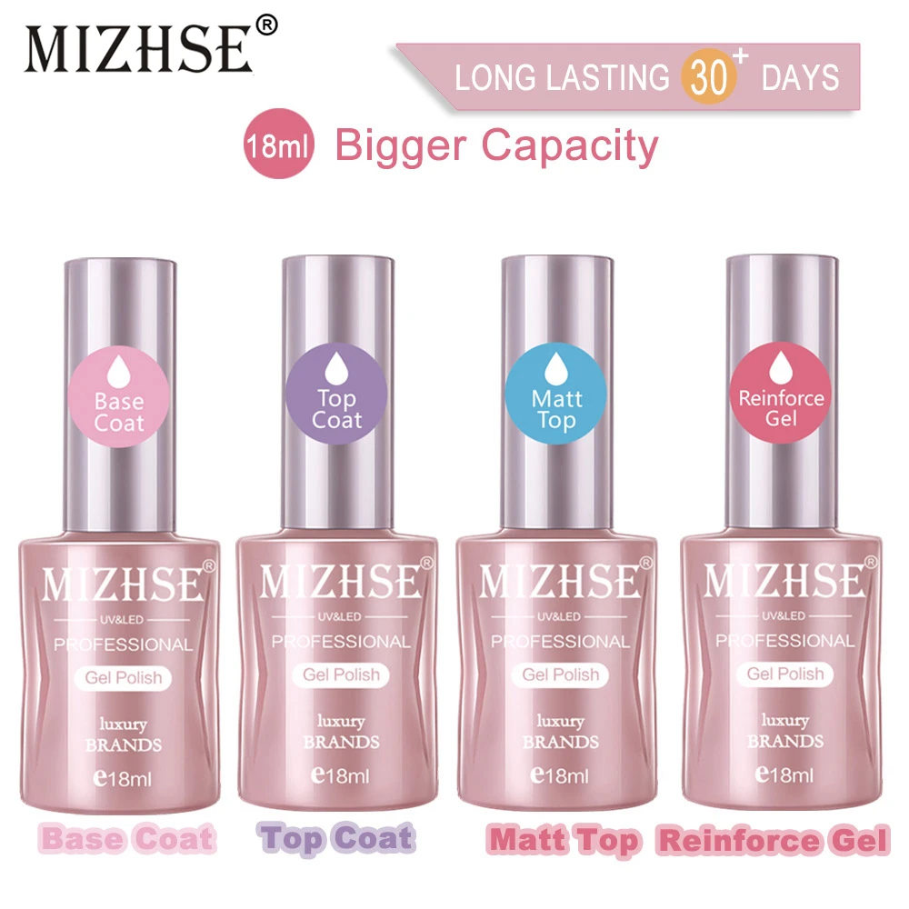 MIZHSE набор УФ-гелей для маникюра Esmaltes Permanentes матовая основа верхнее покрытие для ногтей усиленный клей лаки для ногтей